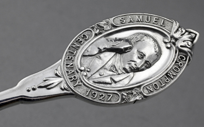 Samuel Crompton Centenary 1927 Silver Serving Spoon - Prestons, Bolton